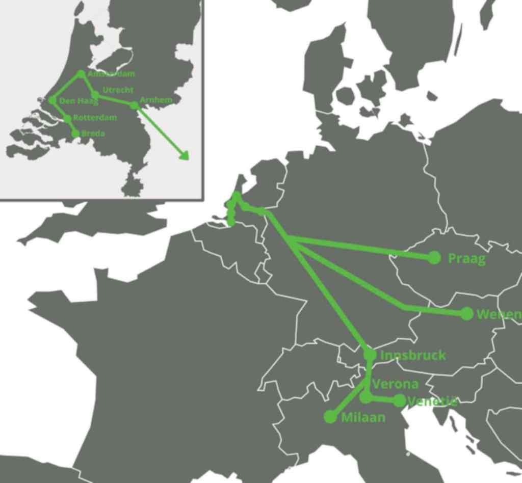 Mapa połączeń GreenCityTrip
